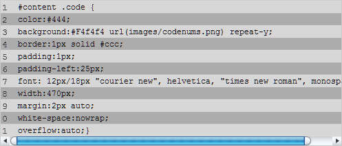Image of missunderstood theme's codeblock formatting
